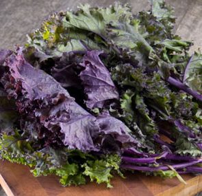 Kale on chopping board