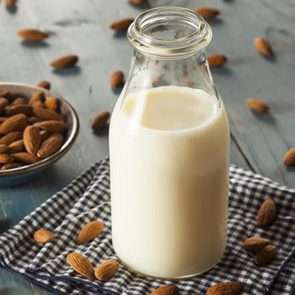 Organic White Almond Milk in a Jug